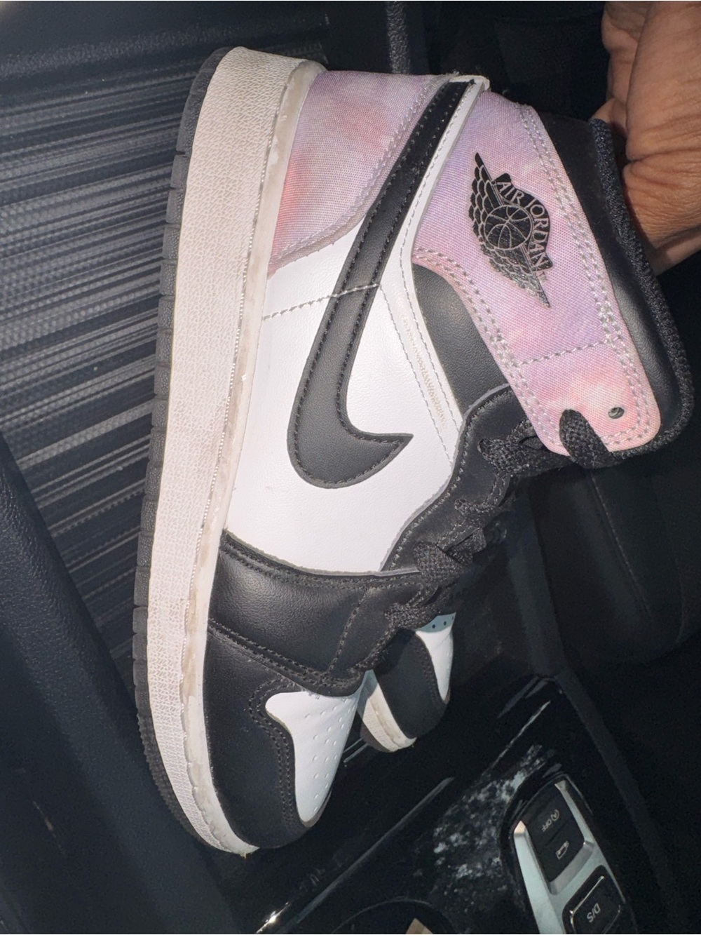 Jordan  High-Top Sneakers in Black, White and Pink